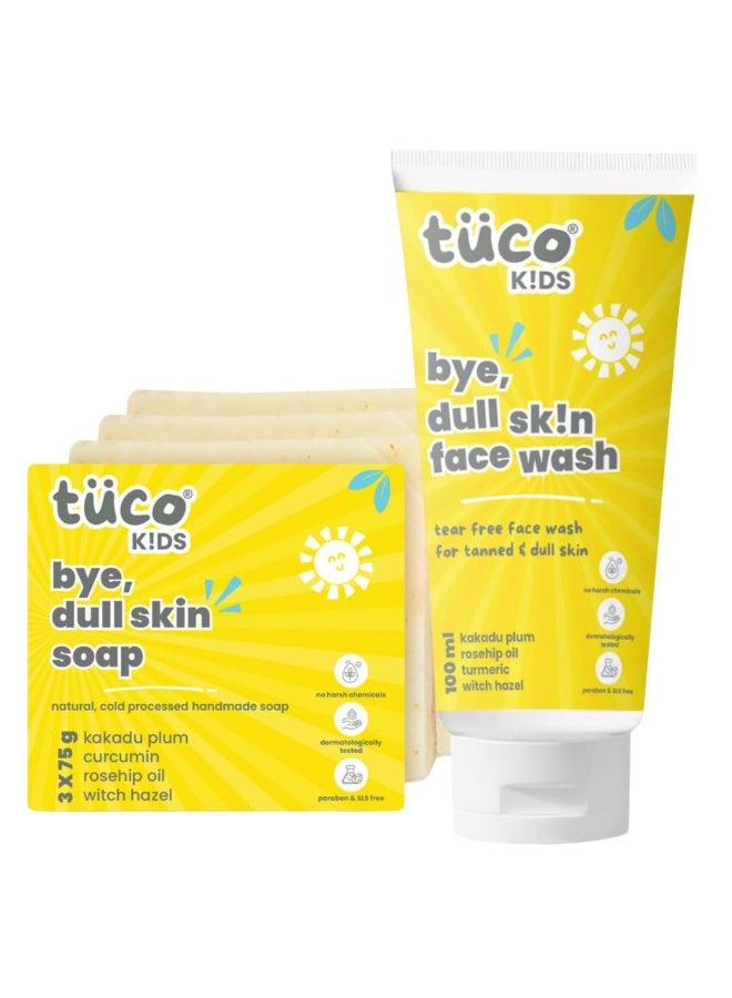 Tuco Kids Handmade Soap (75gx3) & Face Wash (100ml), Everyday Use for Ages 3+ Kids, Paraben & Sulphate Free - (Pack of 4) - Image 1