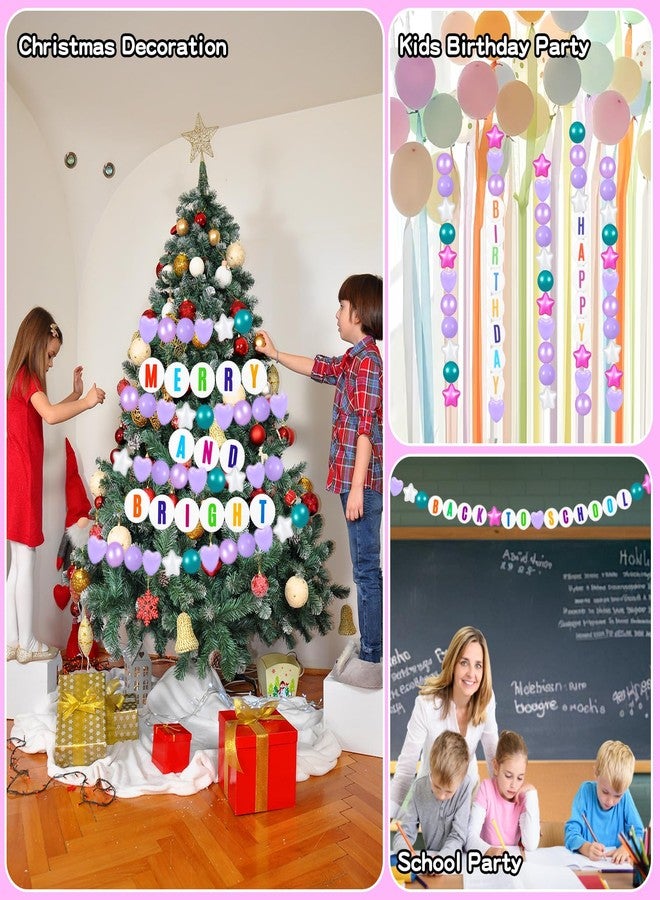 TRENDPLAY مجموعة زينة أساور الصداقة العملاقة من تريند بلاي مع 50 كرة بلاستيكية، و24 قطعة من الدوائر الإسفنجية لمجموعة الحرف اليدوية، اصنع زينة نابضة بالحياة لحفلات أعياد الميلاد/الكريسماس بكرات على شكل نجمة وكرات مستديرة (بنفسجي) - Image 3