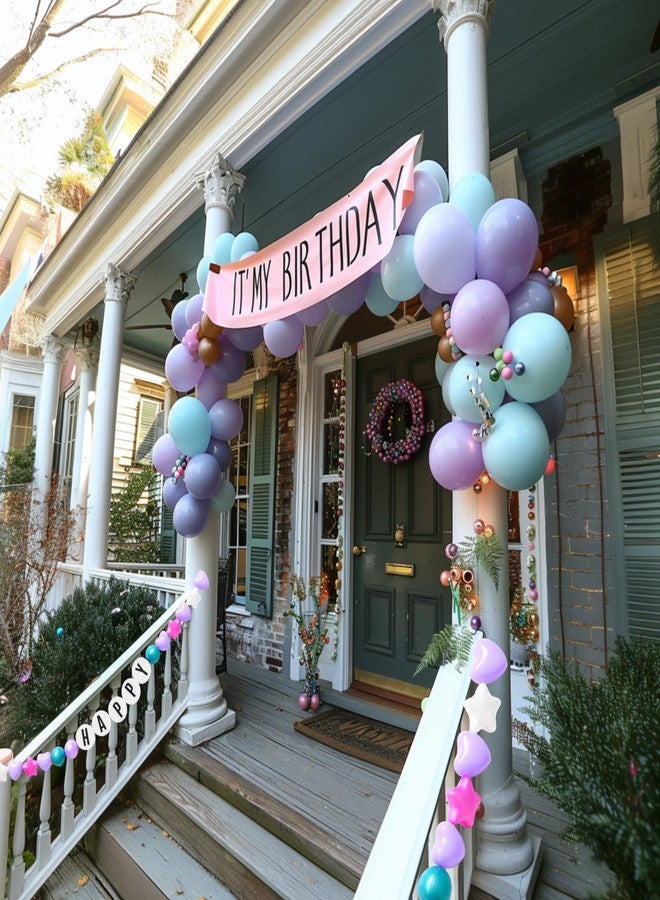 TRENDPLAY مجموعة زينة أساور الصداقة العملاقة من تريند بلاي مع 50 كرة بلاستيكية، و24 قطعة من الدوائر الإسفنجية لمجموعة الحرف اليدوية، اصنع زينة نابضة بالحياة لحفلات أعياد الميلاد/الكريسماس بكرات على شكل نجمة وكرات مستديرة (بنفسجي) - Image 5