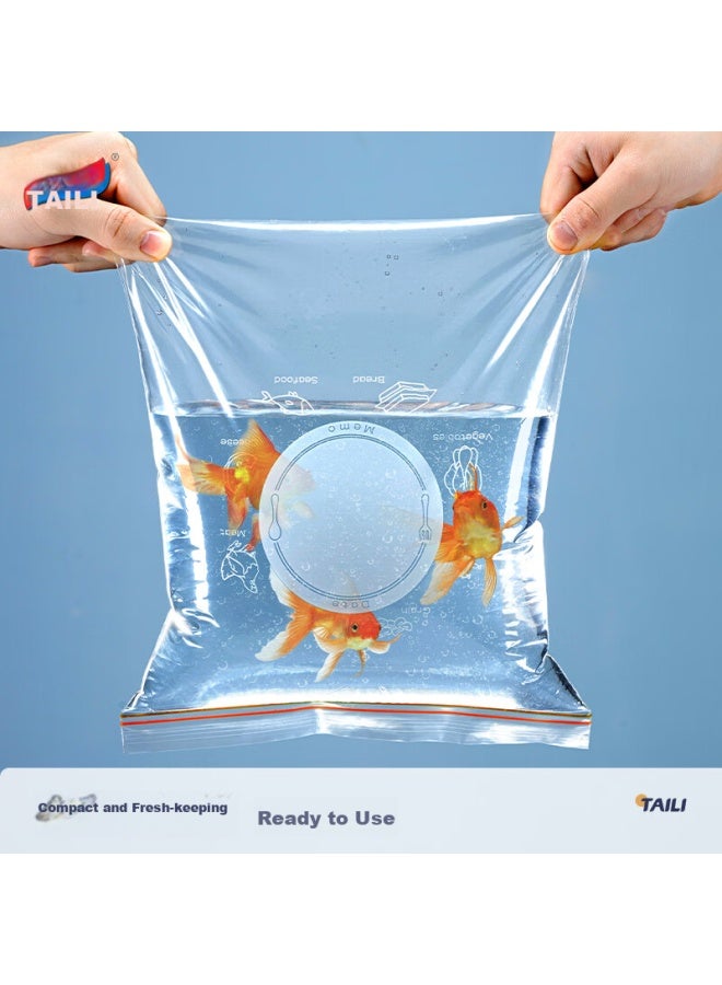 Taili Food Storage Bags, Sealing Bags, Double-ribbed Airtight Bags, Thickened Food-grade Pe Resealable Bags, 20 Large Size - Image 3