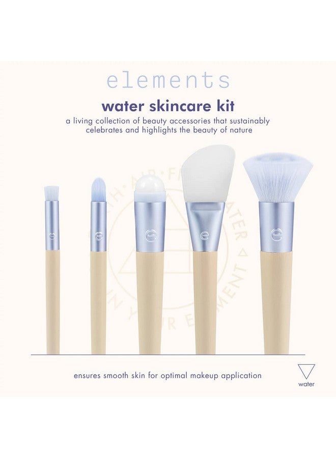 Ecotools Elements Limited Edition Hydroflow Skincare & Makeup Application Brush Kit 5 Piece Brush Set Blue - Image 4