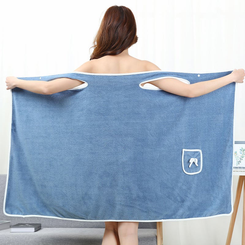 Coral Velvet Soft Wearable Sling Bath Skirt Variety Bath Towel Bathrobe Beach Towel Factory Bath Towel Extra Large - Image 3