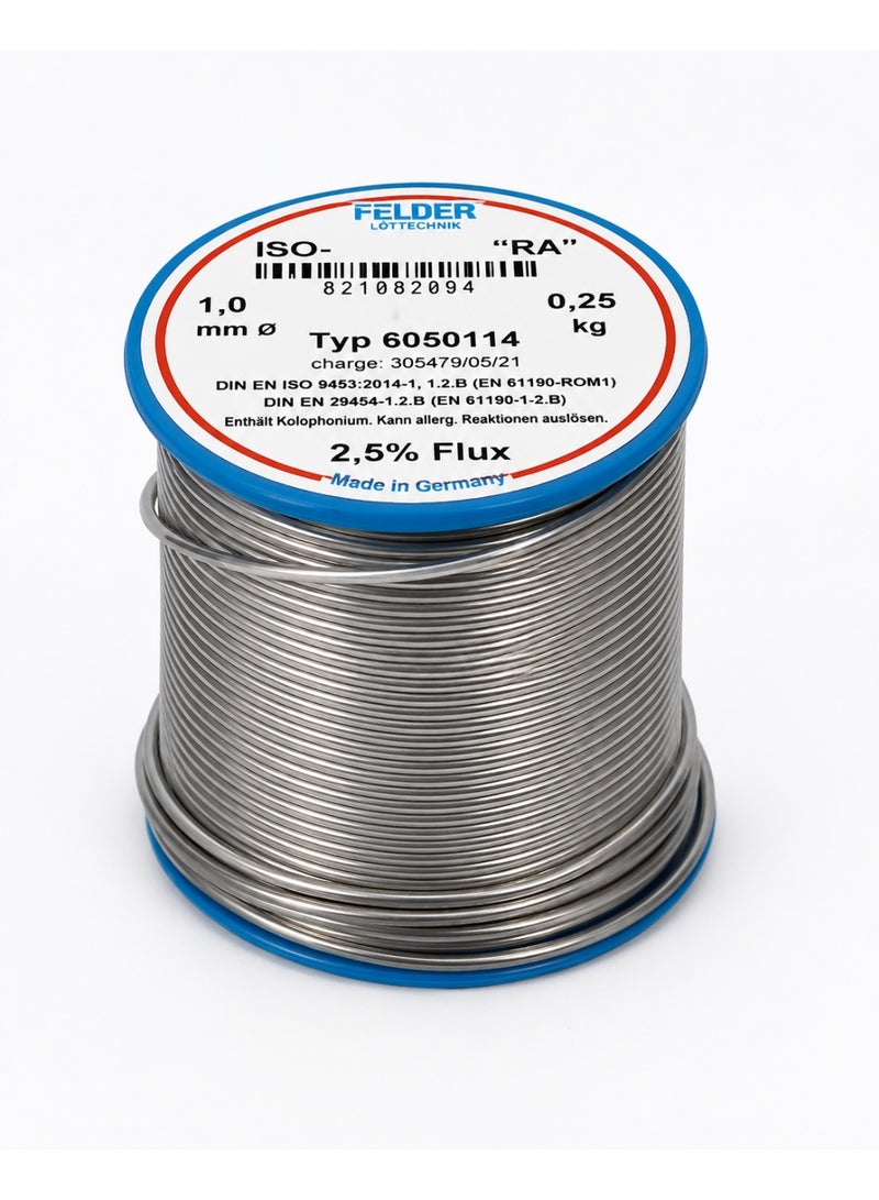 فيلدر سلك لحام FELDER ISO-Core RA 1.0 مم، 0.25 كجم، تدفق 2.5% - Image 1