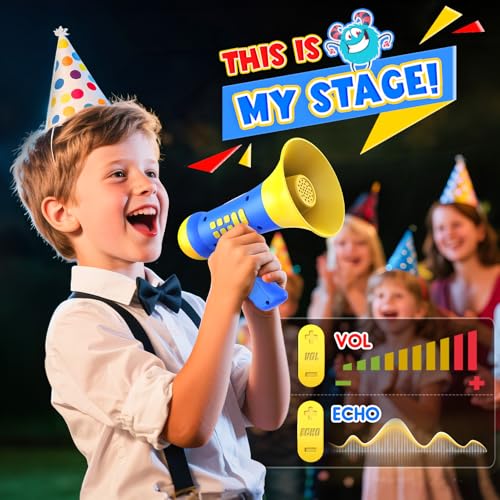 Windidi Rechargeable Voice Changer for Kid Mini MegaphoneToys for 345789 Years Old Boy Girl Birthday Gifts Microphone for KidsOutdoor Games for Kids with Funny Sound Effects Recording Echo Function - Image 5