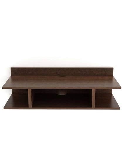 Generic Wooden Setup Box Stand Wall Mounted TV Cabinets Wall Selves Holds Speaker Cable Boxes Streaming Device Game Console Remote WiFi Router Wooden Wall Shelf Number of Shelves 3 Brown  - Image 4