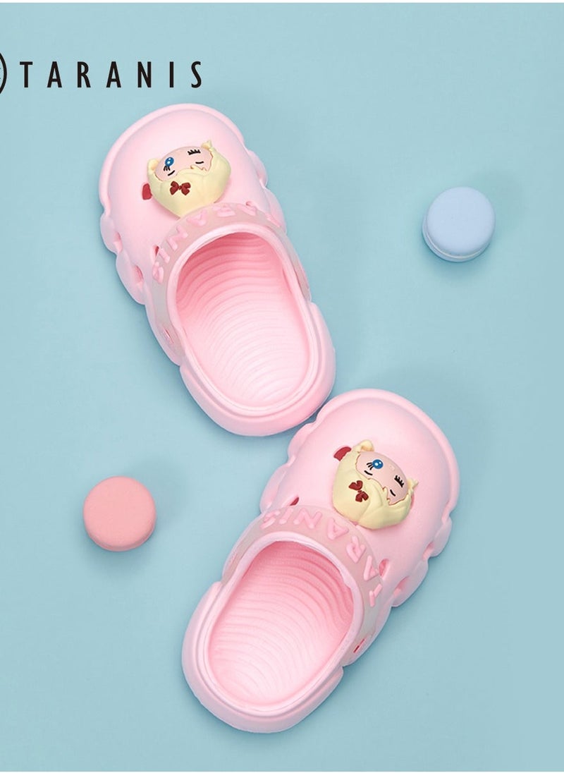 Taranis - Kids Girls New Pink Cute Animal Slippers - Image 1