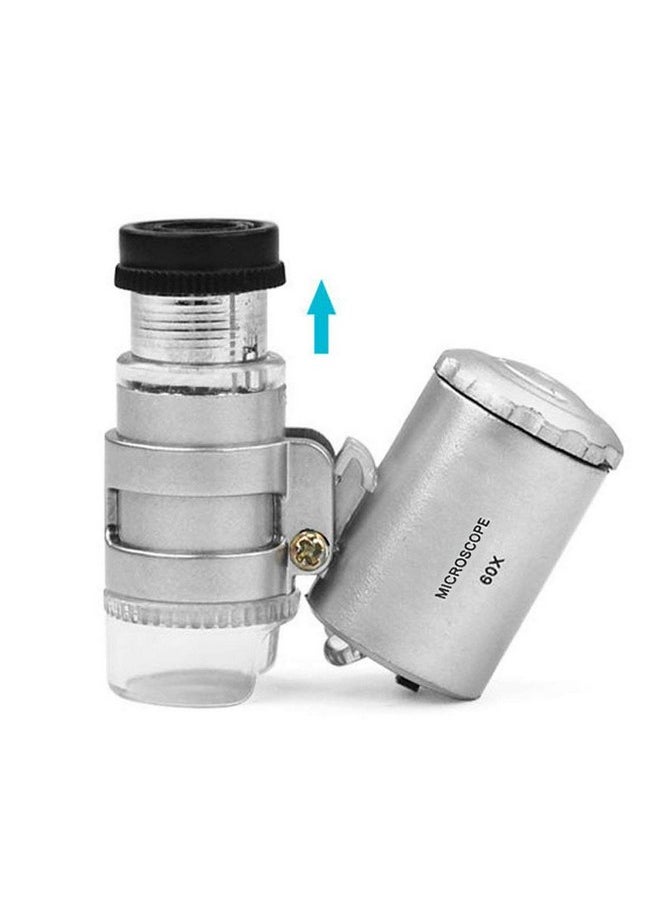 KingMas KINGMAS Mini 60x Microscope Magnifying with LED Light Pocket Jewelry Magnifier Jeweler Loupe with 10X Folding Pocket Magnifier  - Image 2