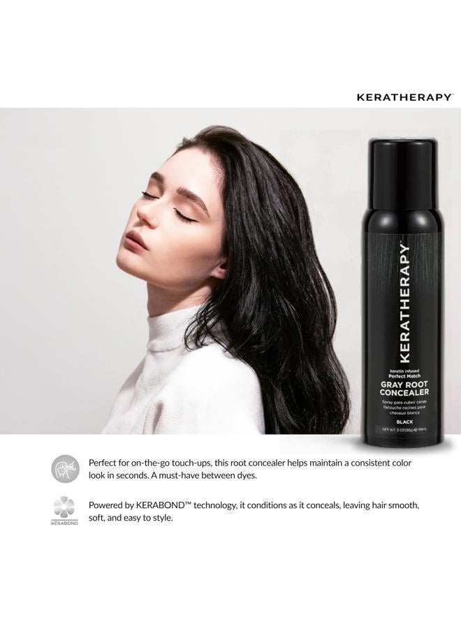 KERATHERAPY بخاخ تصحيح الجذور الرمادية المثالي مع الكيراتين، أسود، 3 أونصات، 118 مل - بخاخ تغطية الجذور لإخفاء الجذور الرمادية - علاج الشعر بالكيراتين لتغميق الشعر وكونسيلر مؤقت لفروة الرأس - Image 5