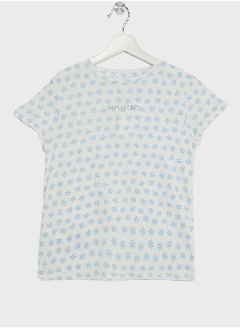MANGO - Kids Text Print T-Shirt - Image 1