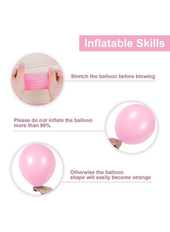 123pcs Premium Pink Balloons Set with Gold Accents & Light Pink Balloons for Birthday Party Decoration – Includes 18/12/10/5-Inch Balloons in Deep Pink, Light Pink, White & Gold, Gold Butterfly Stickers, Adhesive Tape & Balloon Strip – Perfect for Birthday Balloons, Balloons Decoration Set & Party Celebrations - Image 3
