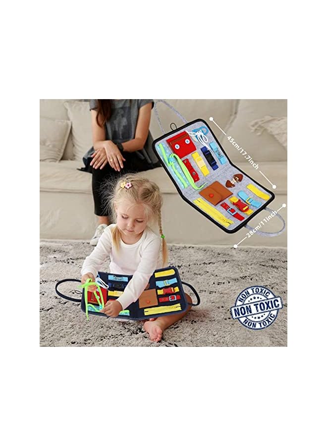 vesus Sensory Busy Board, Educational Airplane Car Montessori Travel Toy for Kids - Image 2