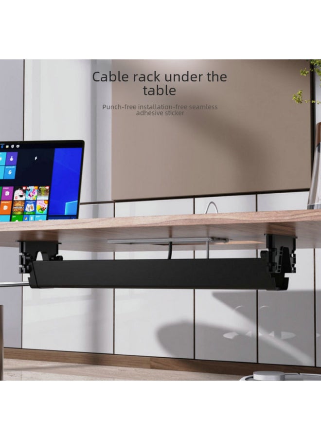 Under The Table Line Management Rack Desk Main Tube Table Collection Line Storage Routing Groove Wire Drawing Board Wire Arrangement Wire Harness Device-Color:Black 550*180*120
