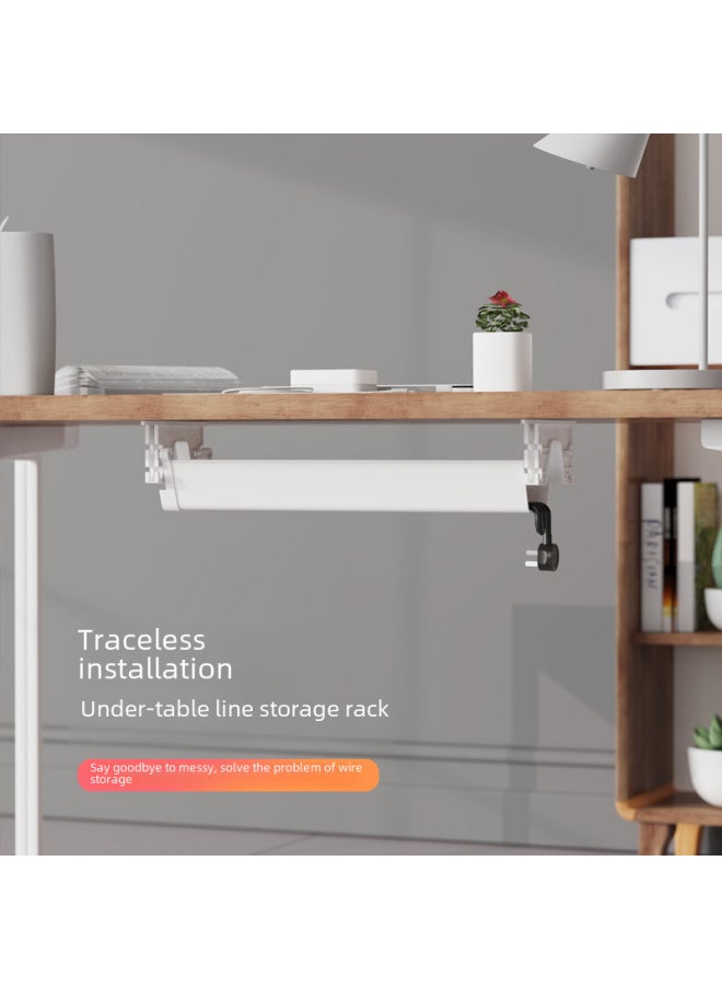 Under The Table Line Management Rack Desk Main Tube Table Collection Line Storage Routing Groove Wire Drawing Board Wire Arrangement Wire Harness Device-Color:Black 550*180*120