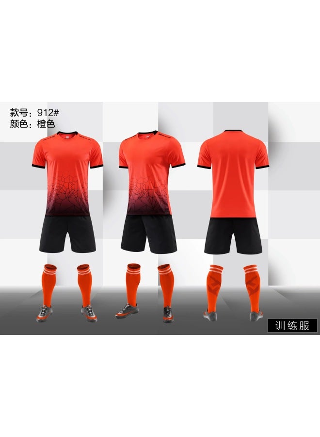 Jls-912 Orange Short Sleeve Football Jersey - Image 1