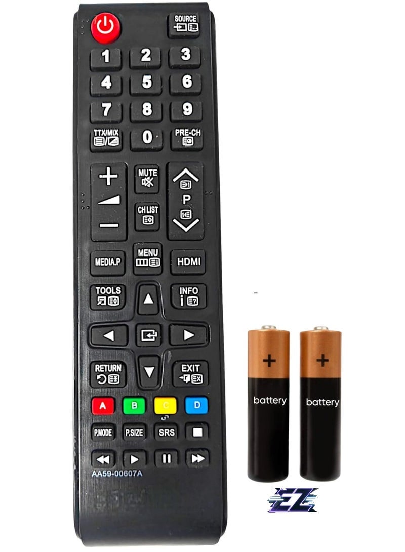 PopZa Compatible Remote Control for AA59-00607A LED LCD TV for Samsung LCD TV with battery - Image 1