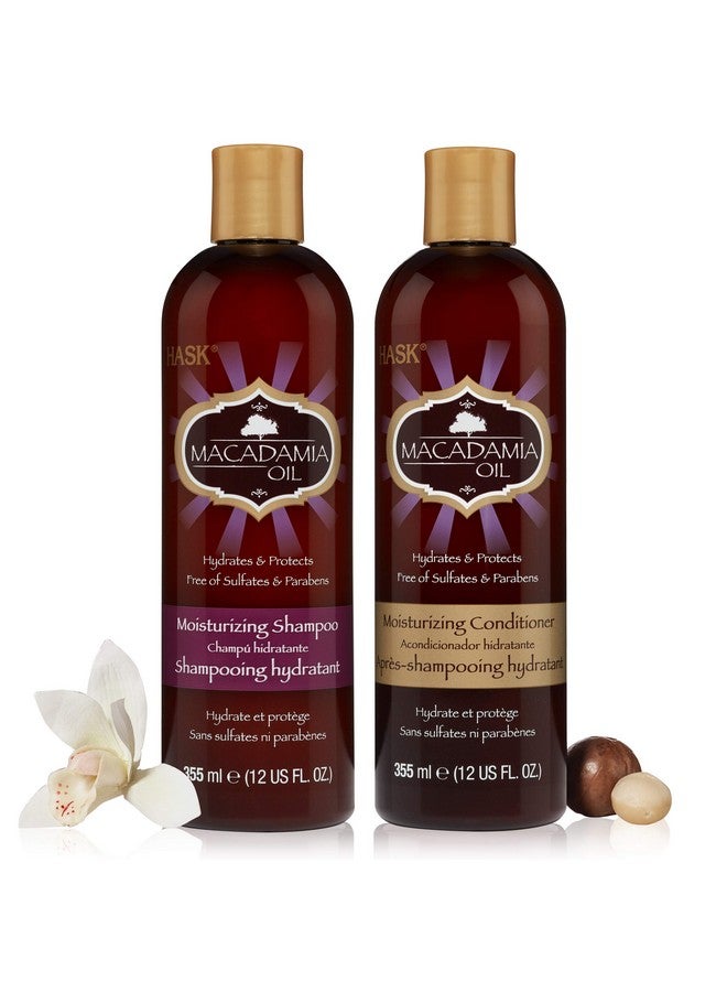 HASK Macadamia Oil Moisturizing Shampoo + Conditioner Set For All Hair Types Color Safe Glutenfree Sulfatefree Parabenfree Crueltyfree 1 Shampoo And 1 Conditioner - Image 2