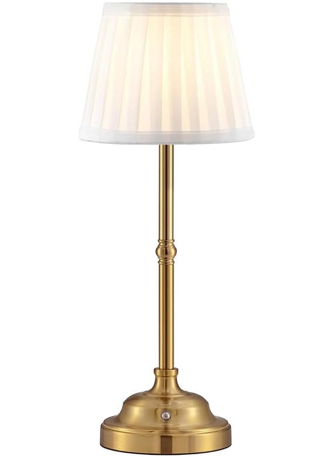 Portables Cordless Table Lamp, Fabric Shade Desk Lamp, Rechargeable Battery Powered Lighting, Dimmable Light for Dining Room, Bedroom, Bedside, Bar, Night Light, Camping, Balcony