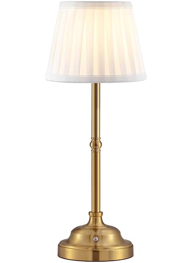 Garlo - Portables Cordless Table Lamp, Fabric Shade Desk Lamp, Rechargeable Battery Powered Lighting, Dimmable Light for Dining Room, Bedroom, Bedside, Bar, Night Light, Camping, Balcony - Image 1