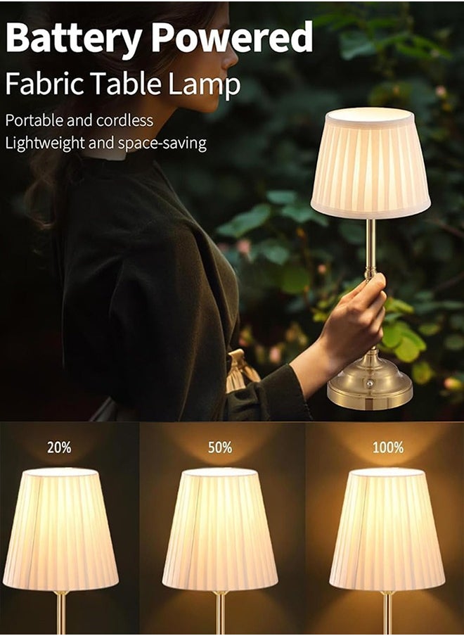 Garlo - Portables Cordless Table Lamp, Fabric Shade Desk Lamp, Rechargeable Battery Powered Lighting, Dimmable Light for Dining Room, Bedroom, Bedside, Bar, Night Light, Camping, Balcony - Image 1