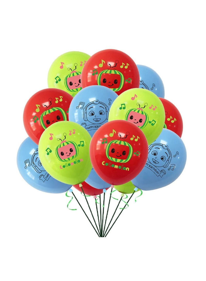 CocoMelon Theme Birthday Party Decoration Box - Cocomelon Birthday Party Supplies, Birthday Party Decorations Include Happy Birthday Banner, Cake topper, Hanging Swirls, Latex Balloons