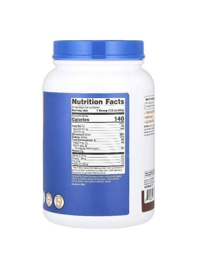 Nutricost نوتريكوست، بروتين مصل اللبن من الأبقار التي تتغذى على العشب، شوكولاتة بالحليب، 2 رطل (907 جرام) - Image 2