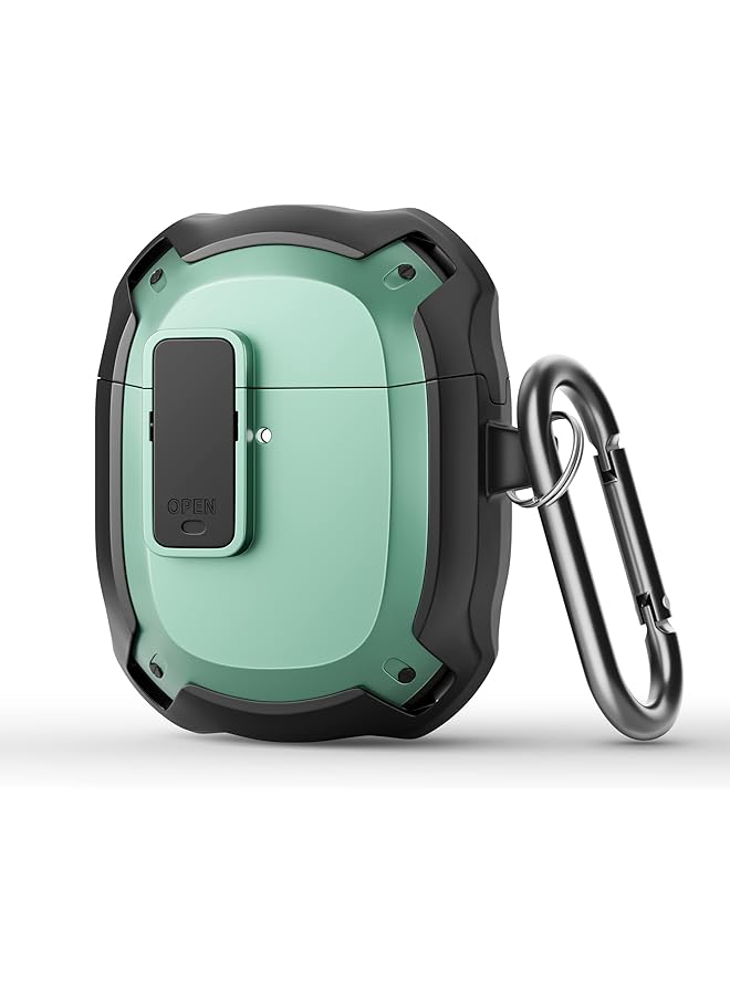 erorex Case For Google Pixel Buds A Series Case 2021 Front Led Visible Shockproof Protective Case With Keychain Secure Lock Design Hard PC Case Cover For Pixel Buds A 2021 Green - Image 1