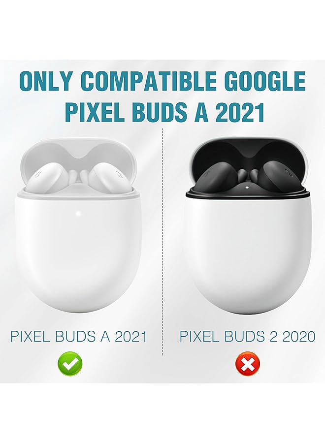 erorex Case For Google Pixel Buds A Series Case 2021 Front Led Visible Shockproof Protective Case With Keychain Secure Lock Design Hard PC Case Cover For Pixel Buds A 2021 Green - Image 2