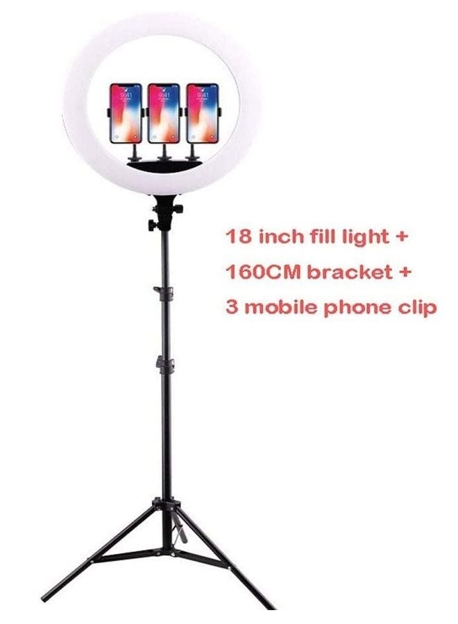 HQ 18N Soft Ring Light with Tripod Stand for Selfie Makeup Live Stream and YouTube Video Dimmable LED Camera Light - Image 4