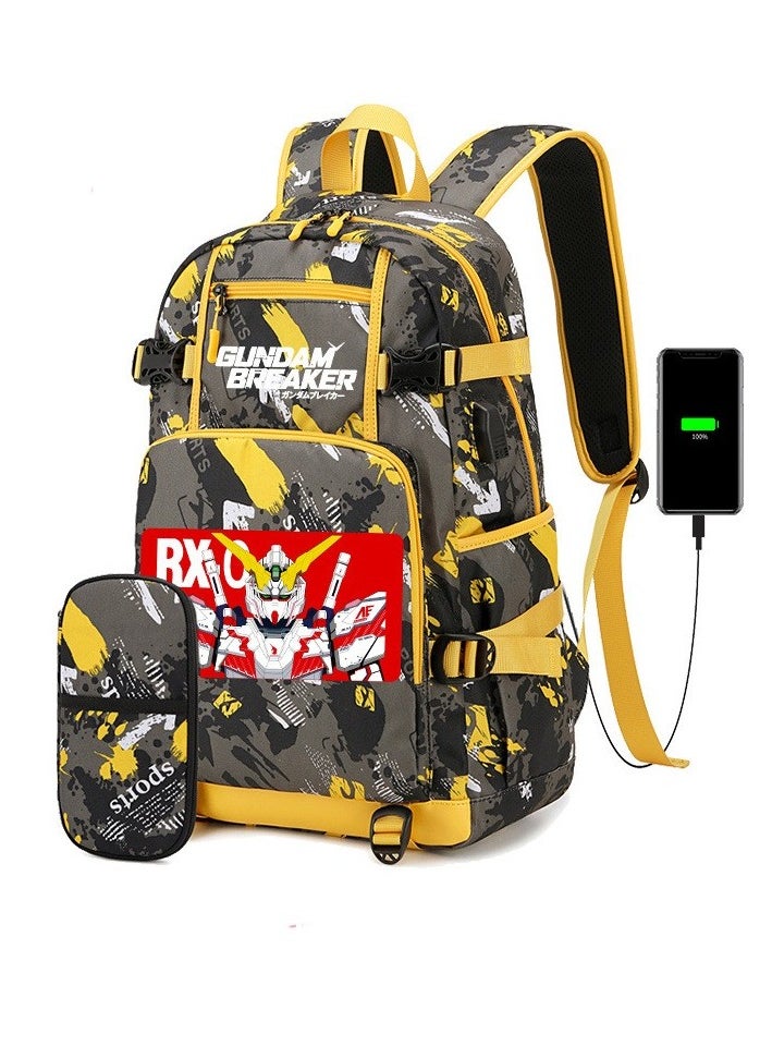 Generic - Junior High School Student Backpack  Primary School Student Large Capacity School Bag, Pencil Case Set 47*14*30cm - Image 1