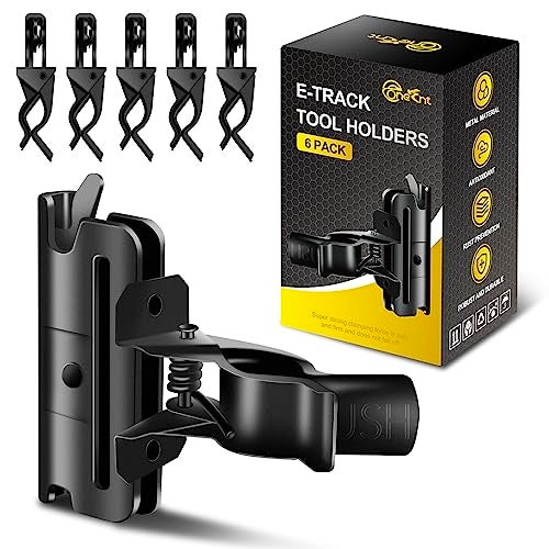 Onesnt 6 Pack E-Track Tool Holders |E Track Accessories for Enclosed Trailer to Keep Rakes,Shovels, Broom|e Track Tool Holder Hanger for Trailer Accessories| Tool Stabilizer for Etrack Accessories - Image 1