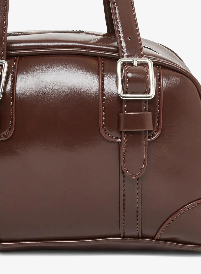 Styli Brown Belt Buckle Detail Bowling Bag