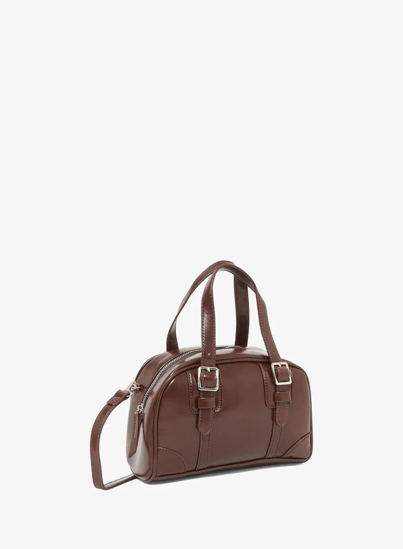 Styli Brown Belt Buckle Detail Bowling Bag