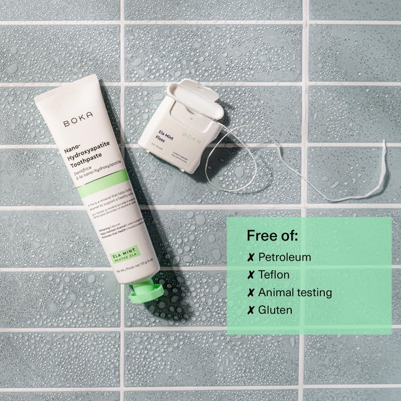 Boka Ela Mint Expandable Woven Dental Floss, Made from Plant-Based Vegetable Wax, Teflon-Free, 30 Yards of Waxed Floss (Pack of 1) - Image 5