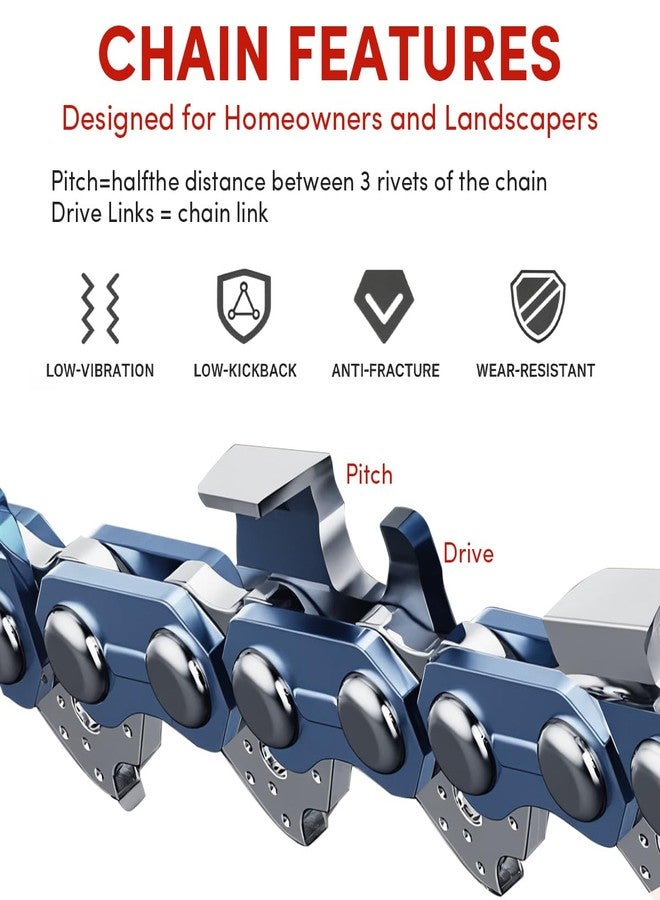 ZIYIZE 16 Inch Chainsaw Bar & Chain Combo - 3/8" LP Pitch, .050" Gauge, 56 Drive Links Fits Craftsman, Poulan, Ryobi, Echo, Greenworks, EGO& More (4 Chains+ 1 Bar) - Image 3