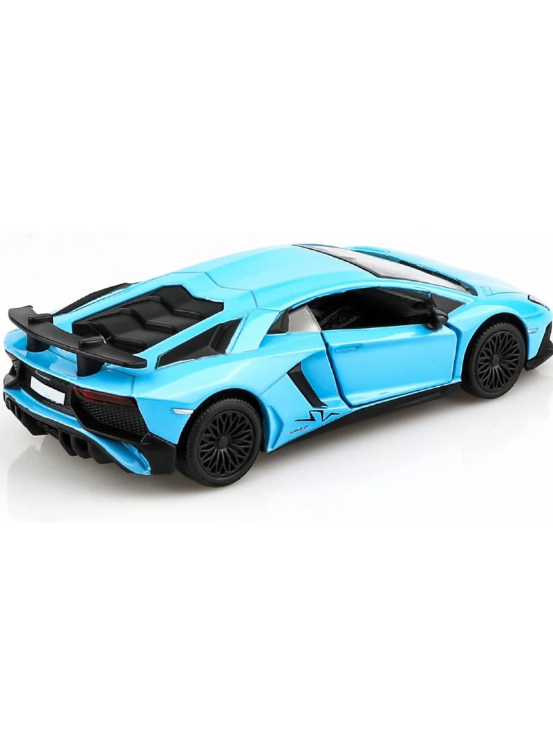 هالامودو 1:36 سبيكة السيارة الرياضية نموذج , سحب لعبة مع فتح الأبواب , ديكور المجمع , نموذج السيارة للأطفال فتى هدية البنت الأزرق , 12.5 سم * 5.5 سم * 3 سم - Image 4