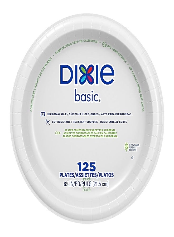 Dixie Basic Paper Plates, White - Image 1