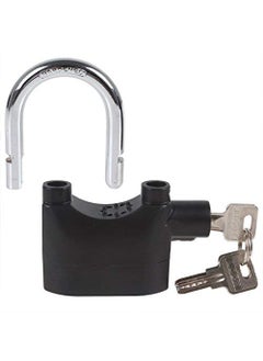 GION GION Impex Electronic Alarm Padlock Metal Lock Anti Theft System with Burglar Smart Alarm Siren Motion Sensor Secure for Home Door gate Cycle Shop Bike Office Shutter Black  - Image 2