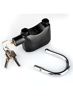 GION GION Impex Electronic Alarm Padlock Metal Lock Anti Theft System with Burglar Smart Alarm Siren Motion Sensor Secure for Home Door gate Cycle Shop Bike Office Shutter Black  - Image 3