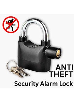 GION GION Impex Electronic Alarm Padlock Metal Lock Anti Theft System with Burglar Smart Alarm Siren Motion Sensor Secure for Home Door gate Cycle Shop Bike Office Shutter Black  - Image 5