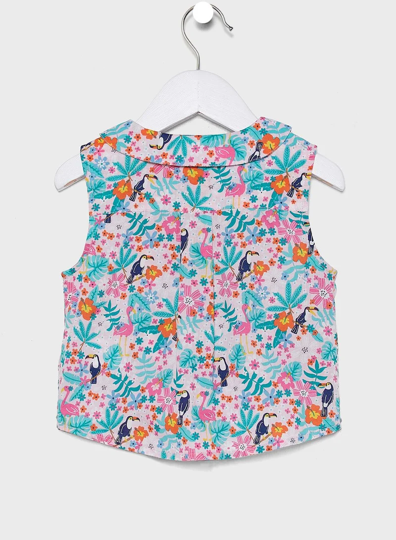 JoJo Maman Bebe Kids Pretty Toucan Tie-Front Top