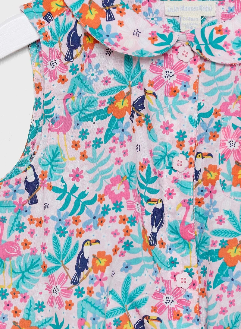 JoJo Maman Bebe Kids Pretty Toucan Tie-Front Top