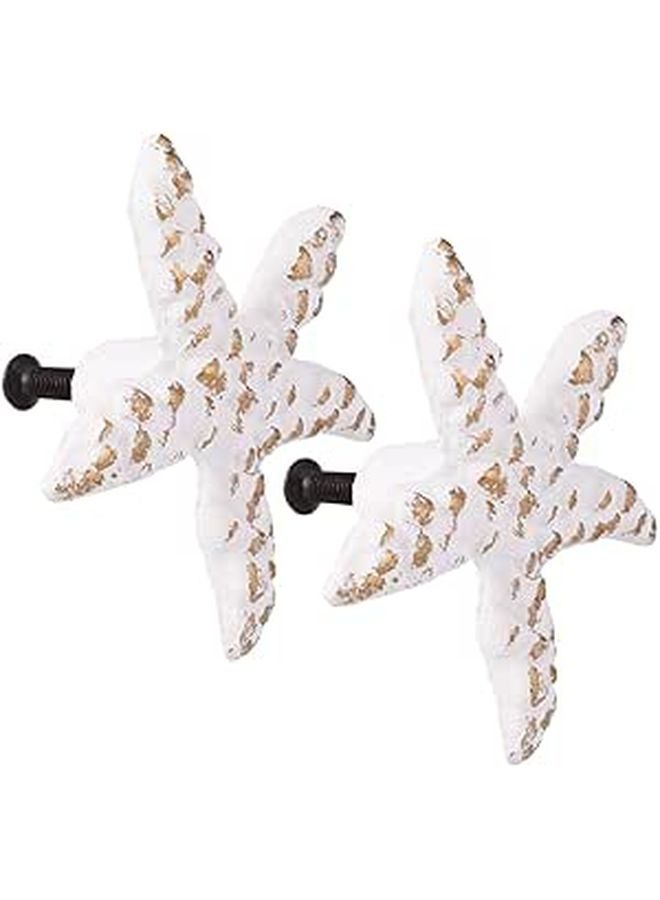 Vintage Sea Star Drawer Pulls Cast Iron Cabinet Handles For Bedroom Kitchen Dresser - Image 1