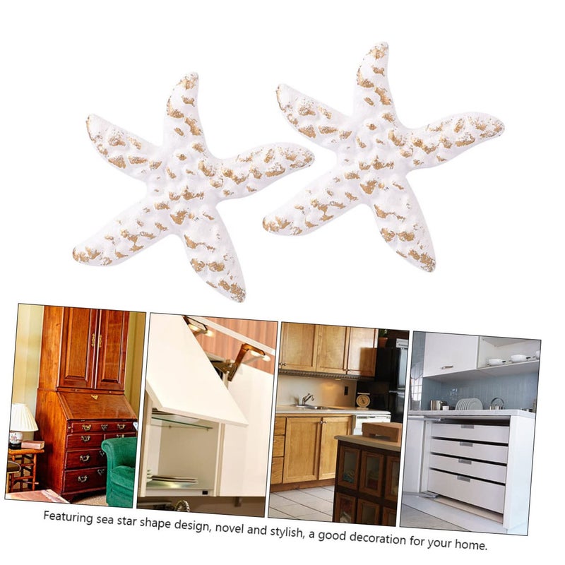 Vintage Sea Star Drawer Pulls Cast Iron Cabinet Handles For Bedroom Kitchen Dresser - Image 4