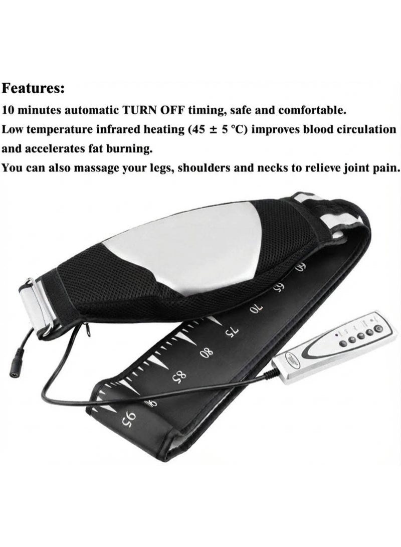 حزام تدليك للتنحيف وتشكيل الجسم، حزام كهربائي لشد الجسم والتمارين مع تدليك بالاهتزاز وحرارة خفيفة 45 ± 5 درجة مئوية، 5 مستويات للسرعة والاهتزاز، تصميم مرن، إيقاف تلقائي بعد 10 دقائق، للرجال والنساء - Image 2