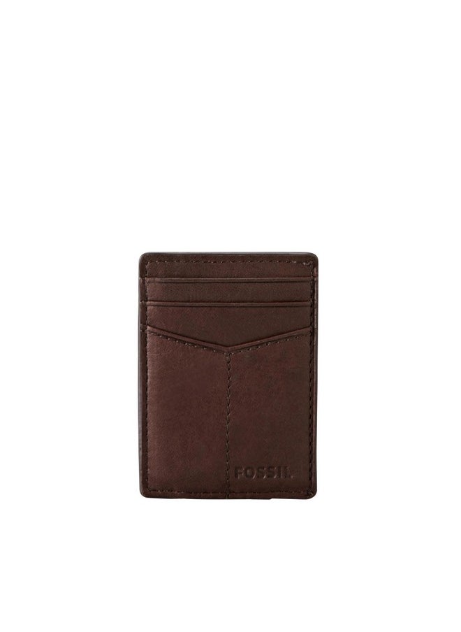 FOSSIL Fossil Men's Ingram Leather Magnetic Card Case with Money Clip Wallet, Brown, (Model: ML3235200)  - Image 1
