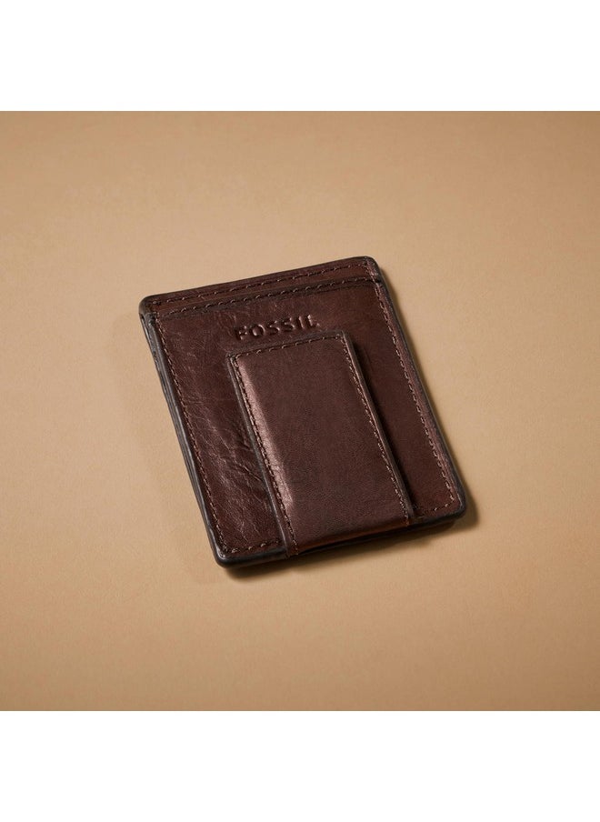 FOSSIL Fossil Men's Ingram Leather Magnetic Card Case with Money Clip Wallet, Brown, (Model: ML3235200)  - Image 2