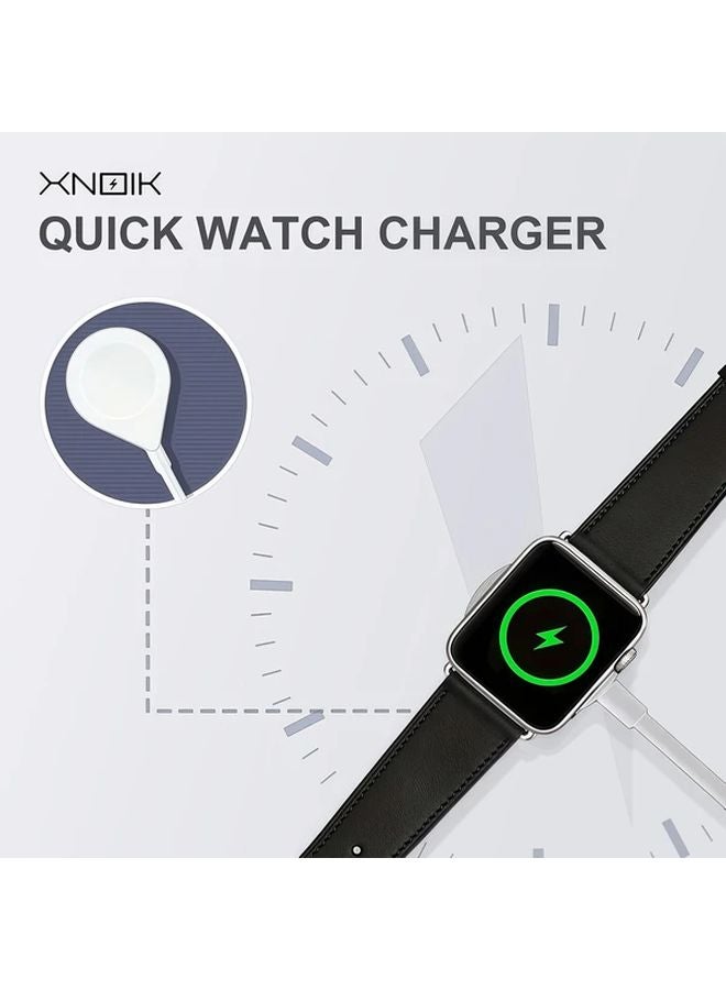 White Magnetic USB C Charging Cable For Apple Watch Fast Wireless Charger Compatible With Series Ultra 10 9 8 7 6 5 4 3 2 SE - Image 5