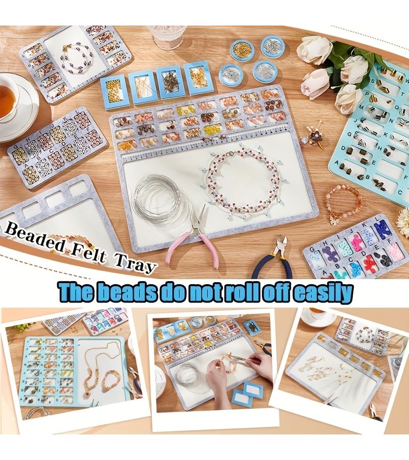 Felt Bead Mat Beading Design Board Jewelry Making Tray Craft Beading Pad Size Four - Image 1