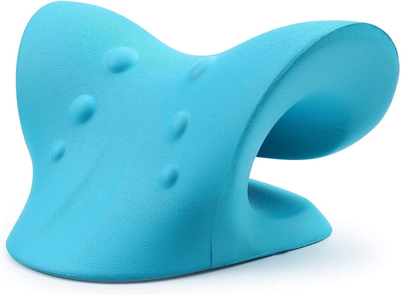 Persian Neck and Shoulder Relaxer, Cervical Traction Device for TMJ Pain Relief and Cervical Spine Alignment, Chiropractic Pillow Neck Stretcher(Blue) - Image 2