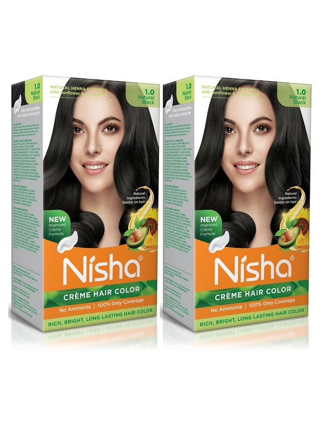 نيشا كريم نيشا لتلوين الشعر 1 أسود طبيعي (60 جم + 60 مل + 18 مل بلسم نيشا بالأعشاب الطبيعية لتغطية الشعر الرمادي بنسبة 100%) - Image 1